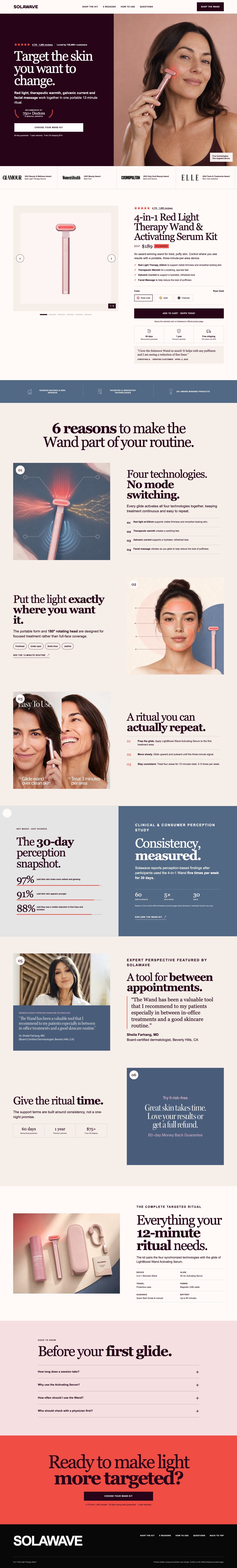 Solawave landing page hero preview