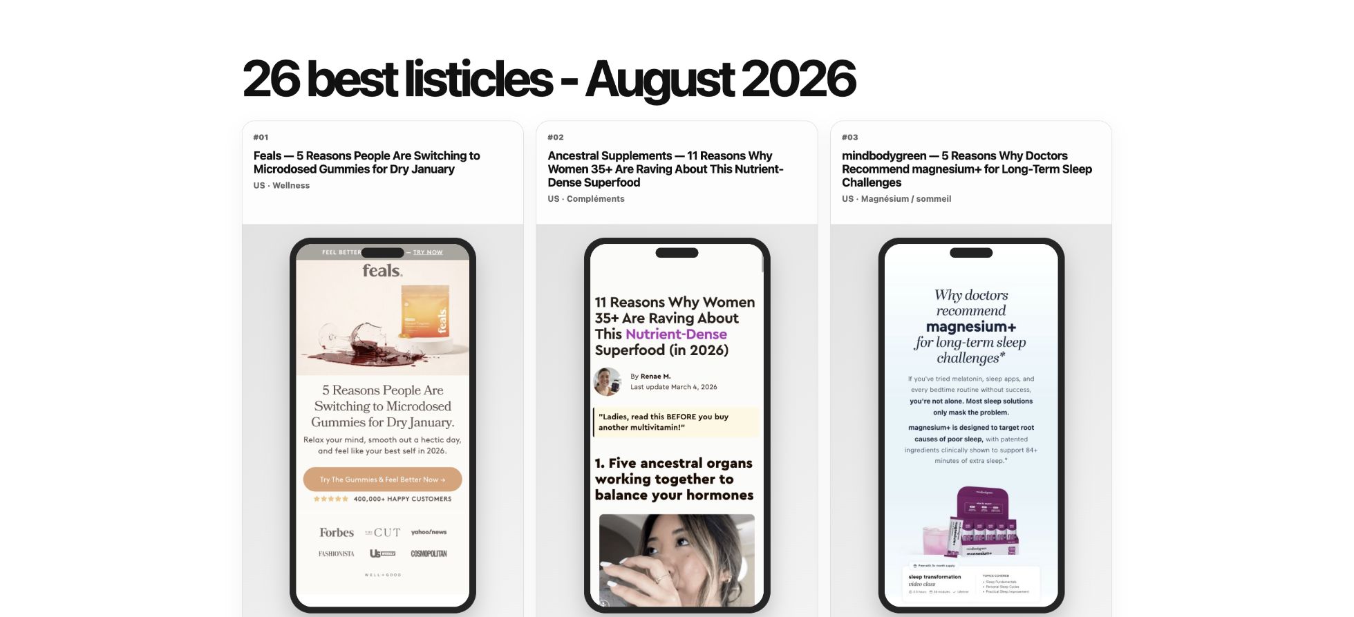 Listicle pattern research library